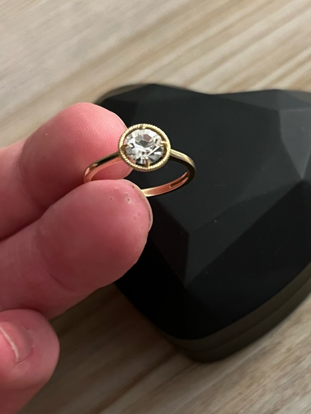 Solid 10k Gold CZ Promise Ring